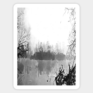 river forest landscape Sticker